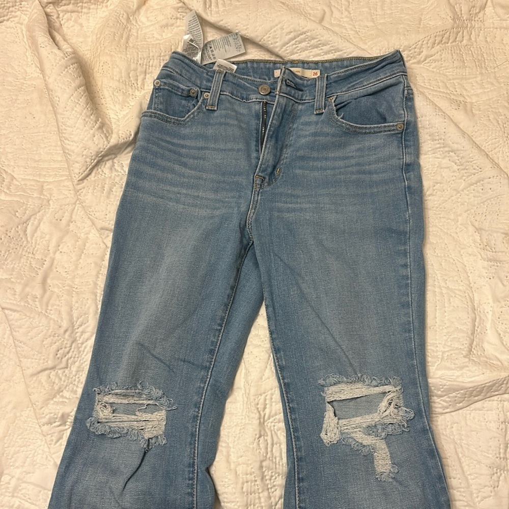 levi boot cut jeans with holes